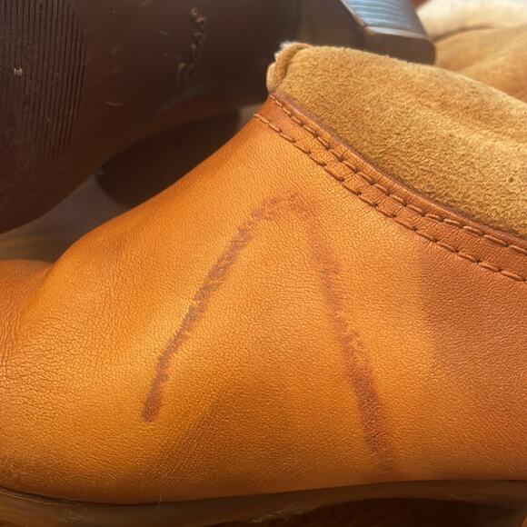 Vintage 70s Bass Brown Leather Shearling Interior Heeled Boot Boho Snow size 8 - Picture 11 of 11